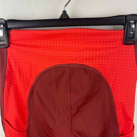 Athleta Red Orange Mesh Lining Pockets Activewear Ultimate 7/8 Tight Size XS - Picture 7 of 7